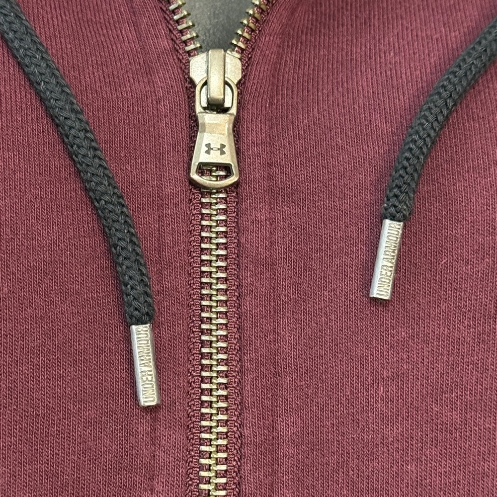 Under Armour Raisin Red French Terry Hoodie Full Zip Pockets Women’s Medium - Picture 7 of 8